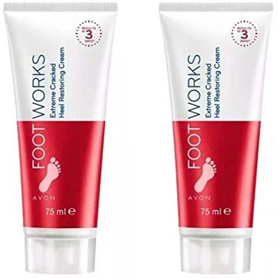 Avon Foot Works Lot de 2 crèmes pour talons craquelés Extreme – 2 x 75 ml - Publicité Avon Foot Works Lot de 2 crèmes pour talons craquelés Extreme – 2 x 75 ml - Publicité