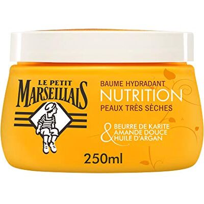 Le Petit Marseillais Baume Corps Hydratant, Nutrition, au Beurre de Karité, Amande et Huile d'Argan, Pour Peaux Très Sèches, 250ml - Publicité Le Petit Marseillais Baume Corps Hydratant, Nutrition, au Beurre de Karité, Amande et Huile d'Argan, Pour Peaux Très Sèches, 250ml - Publicité