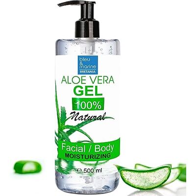 bleu & marine Bretania Gel d'Aloe Vera 100% Naturel Hydratant Profond Visage et Corps Anti-Âge et Anti-Rides Après Soleil et Rasage Masque Cheveux Secs, 500 ml - Publicité bleu & marine Bretania Gel d'Aloe Vera 100% Naturel Hydratant Profond Visage et Corps Anti-Âge et Anti-Rides Après Soleil et Rasage Masque Cheveux Secs, 500 ml - Publicité