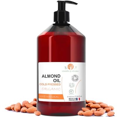 B.O.T cosmetic & wellness Huile Amande Douce Bio, Pressée à Froid, Pure. Huile de Massage Professionel, Huile pour Cheveux et Cils, Hydratant Corps(Mains, Ongles), Visage (Anti-âge), Vergetures Grossesse 500 ml - Publicité B.O.T cosmetic & wellness Huile Amande Douce Bio, Pressée à Froid, Pure. Huile de Massage Professionel, Huile pour Cheveux et Cils, Hydratant Corps(Mains, Ongles), Visage (Anti-âge), Vergetures Grossesse 500 ml - Publicité