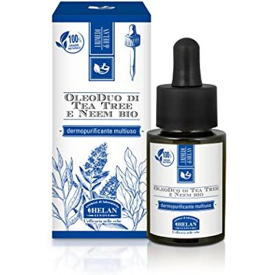 Helan , Oleoduo de Tea Tree et Neem Bio, Oléolite dermopurificant, Multi-utilisation, Huile, Grade à insectes, 15 ml - Publicité Helan , Oleoduo de Tea Tree et Neem Bio, Oléolite dermopurificant, Multi-utilisation, Huile, Grade à insectes, 15 ml - Publicité