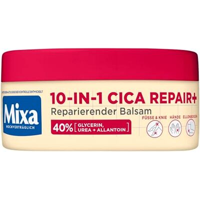 Mixa Baume à l'urée avec 40% de glycérine, d'urée et d'allatoïne, réparateur, hydratant, pour peaux très sèches et craquelées sur les coudes, les genoux, les pieds et les mains 10 en 1 Urea Cica - Publicité Mixa Baume à l'urée avec 40% de glycérine, d'urée et d'allatoïne, réparateur, hydratant, pour peaux très sèches et craquelées sur les coudes, les genoux, les pieds et les mains 10 en 1 Urea Cica - Publicité