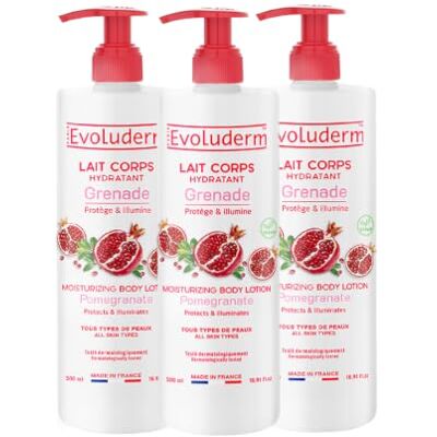 Evoluderm Lait Corps Hydratant Grenade 500ml Ingréidents d'Origine Naturelle Végan Fabriqué en France Lot de 3 x 500ml - Publicité Evoluderm Lait Corps Hydratant Grenade 500ml Ingréidents d'Origine Naturelle Végan Fabriqué en France Lot de 3 x 500ml - Publicité