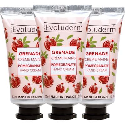 Evoluderm – Crème Mains Grenade – 30 ml – 97% d’Origine Naturelle – Végan – Fabrication Française – Lot de 3 x 30 ml - Publicité Evoluderm – Crème Mains Grenade – 30 ml – 97% d’Origine Naturelle – Végan – Fabrication Française – Lot de 3 x 30 ml - Publicité