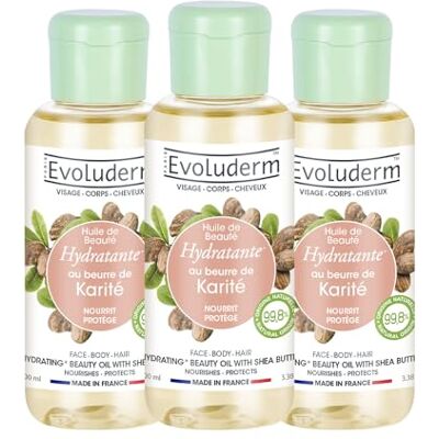 Evoluderm Huile de Beauté au Beurre de Karité Huile Végétale Visage, Corps, Cheveux 100 ml 99,8% d’Origine Naturelle Végan Fabrication Française Lot de 3 x 100 ml - Publicité Evoluderm Huile de Beauté au Beurre de Karité Huile Végétale Visage, Corps, Cheveux 100 ml 99,8% d’Origine Naturelle Végan Fabrication Française Lot de 3 x 100 ml - Publicité