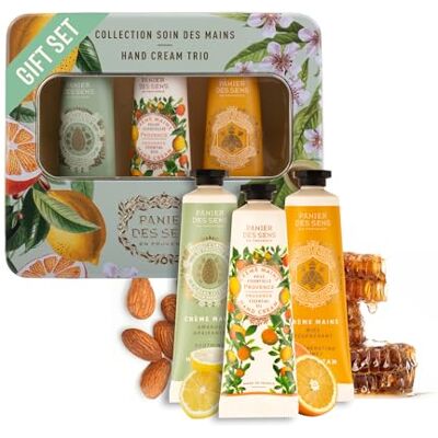 Panier des Sens Coffret Cadeau Femme -Nouveau Trio Creme Main Hydratante Miel, Provence & Amande- Idée Cadeau Femme Made in France Coffret 97% d'Ingrédients Naturels 3x30ml - Publicité Panier des Sens Coffret Cadeau Femme -Nouveau Trio Creme Main Hydratante Miel, Provence & Amande- Idée Cadeau Femme Made in France Coffret 97% d'Ingrédients Naturels 3x30ml - Publicité