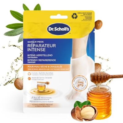 Dr. Scholl’s Masque Hydratant et Réparateur Intensif au Miel de Manuka pour les peaux sèches et fissurées Des Pieds Visiblement plus Lisses en Seulement 20 Minutes Lot de 4 paires - Publicité Dr. Scholl’s Masque Hydratant et Réparateur Intensif au Miel de Manuka pour les peaux sèches et fissurées Des Pieds Visiblement plus Lisses en Seulement 20 Minutes Lot de 4 paires - Publicité