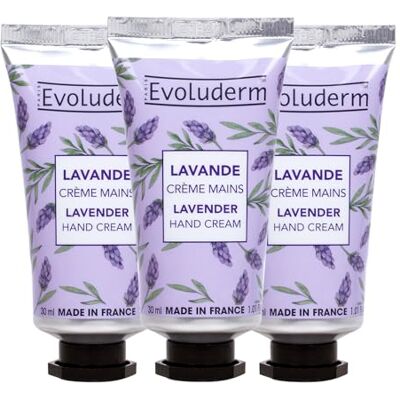 Evoluderm – Crème Mains Lavande – 30 ml – 97% d’Origine Naturelle – Végan – Fabrication Française – Lot de 3 x 30 ml - Publicité Evoluderm – Crème Mains Lavande – 30 ml – 97% d’Origine Naturelle – Végan – Fabrication Française – Lot de 3 x 30 ml - Publicité