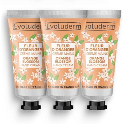 Evoluderm – Crème Mains Fleur D’Oranger – 30 ml – 97% d’Origine Naturelle – Végan – Fabrication Française – Lot de 3 x 30 ml - Publicité Evoluderm – Crème Mains Fleur D’Oranger – 30 ml – 97% d’Origine Naturelle – Végan – Fabrication Française – Lot de 3 x 30 ml - Publicité