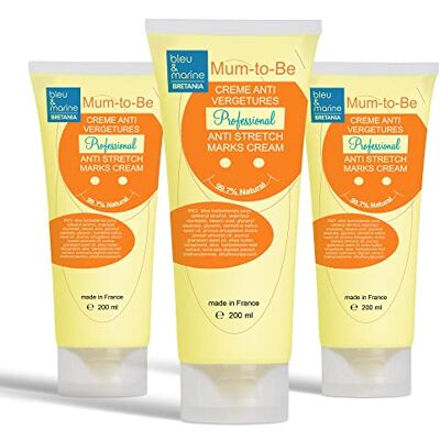 bleu & marine Bretania Crème Professionnelle Anti Vergetures Réparatrice Soin Grossesse Crème Massage Crème Hydratante Anti Vergeture Grossesse Crème Cicatrisante (200 ml x 3) - Publicité bleu & marine Bretania Crème Professionnelle Anti Vergetures Réparatrice Soin Grossesse Crème Massage Crème Hydratante Anti Vergeture Grossesse Crème Cicatrisante (200 ml x 3) - Publicité