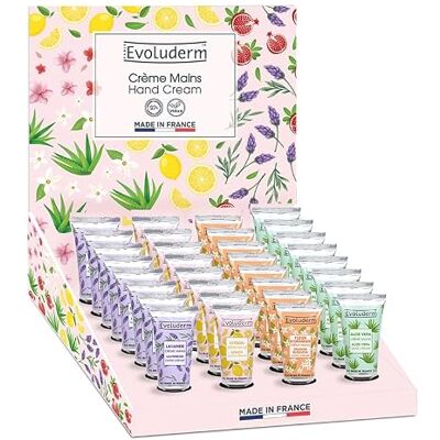 Evoluderm Présentoir Crèmes Mains Gourmandes 24 Crèmes Mains 30ml + 1 Présentoir Pause Ensoleillée - Publicité Evoluderm Présentoir Crèmes Mains Gourmandes 24 Crèmes Mains 30ml + 1 Présentoir Pause Ensoleillée - Publicité