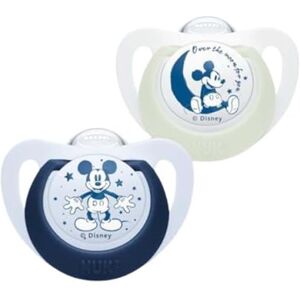 Nuk Disney Lot de 2 tétines en silicone Mickey Mouse Star Day & Night Adaptées à la mâchoire 6-18 mois Sans BPA Lot de 2 Blanc et bleu Édition limitée - Publicité Nuk Disney Lot de 2 tétines en silicone Mickey Mouse Star Day & Night Adaptées à la mâchoire 6-18 mois Sans BPA Lot de 2 Blanc et bleu Édition limitée - Publicité