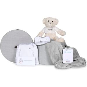 BebeDeParis Cadeau de Naissance Personnalisé avec Bavoir, Body, Couverture et ours personnalisés, Set de cadeaux pour garçon/fille, présentation de luxe - Publicité BebeDeParis Cadeau de Naissance Personnalisé avec Bavoir, Body, Couverture et ours personnalisés, Set de cadeaux pour garçon/fille, présentation de luxe - Publicité