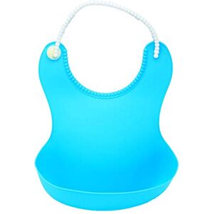 Jiacheng29_ Bavoirs mignons pour bébé Couleur unie En silicone Anti-fuite Bleu clair - Publicité