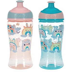 Nuby Super Slurp 048526890460 Lot de 2 bouteilles d'eau anti-déversement pour tout-petits 360 ml Prise en main facile Passe au lave-vaisselle Convient aux enfants de 18 mois et plus (arc-en-ciel, lot - Publicité Nuby Super Slurp 048526890460 Lot de 2 bouteilles d'eau anti-déversement pour tout-petits 360 ml Prise en main facile Passe au lave-vaisselle Convient aux enfants de 18 mois et plus (arc-en-ciel, lot - Publicité