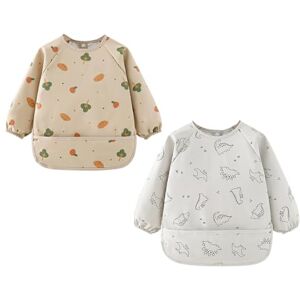 Astralong 2 Pcs Bavoir Manches Longues Bebe, 6 à 24 Mois, 42 x 37 cm, PU Imperméable Tablier Bebe pour Manger avec Grande Poche et Encolure Élastique, Tablier Peinture, Bibs pour Bébés, Crèche, Quotidien - Publicité Astralong 2 Pcs Bavoir Manches Longues Bebe, 6 à 24 Mois, 42 x 37 cm, PU Imperméable Tablier Bebe pour Manger avec Grande Poche et Encolure Élastique, Tablier Peinture, Bibs pour Bébés, Crèche, Quotidien - Publicité