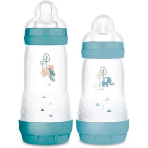 MAM 2 biberons anti-coliques 260ml et 320 ml Avec tétines de taille 1 et 2 (0-6 mois), unique d’autostérilisation - Publicité MAM 2 biberons anti-coliques 260ml et 320 ml Avec tétines de taille 1 et 2 (0-6 mois), unique d’autostérilisation - Publicité