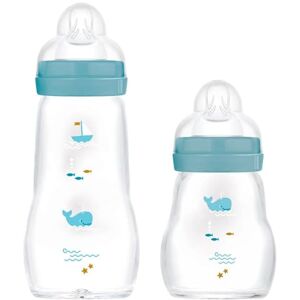 MAM Biberons en verre pour bébé, lot de 2, Feel Good dès la naissance, 170 ml et 260 ml, biberon en verre, bleu - Publicité MAM Biberons en verre pour bébé, lot de 2, Feel Good dès la naissance, 170 ml et 260 ml, biberon en verre, bleu - Publicité