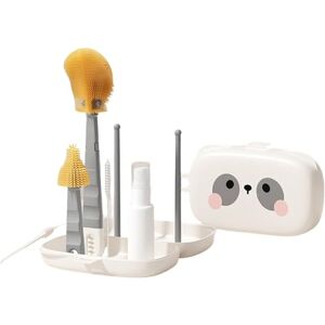 ApollOptimum Cute Panda Ensemble de brosse pour biberon 7 en 1 avec brosse en silicone, brosse à tétons, distributeur de savon et étui portable – Idéal pour la maison et les voyages Blanc - Publicité ApollOptimum Cute Panda Ensemble de brosse pour biberon 7 en 1 avec brosse en silicone, brosse à tétons, distributeur de savon et étui portable – Idéal pour la maison et les voyages Blanc - Publicité