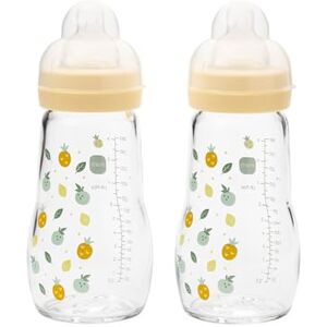 MAM Feel Good Lot de 2 biberons en verre avec tétine à débit moyen Taille 2-260 ml Accessoires pour bébé pour nouveau-né Jaune - Publicité MAM Feel Good Lot de 2 biberons en verre avec tétine à débit moyen Taille 2-260 ml Accessoires pour bébé pour nouveau-né Jaune - Publicité