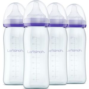 Lansinoh I Lot de biberons en verre 160ml X4 - Publicité Lansinoh I Lot de biberons en verre 160ml X4 - Publicité