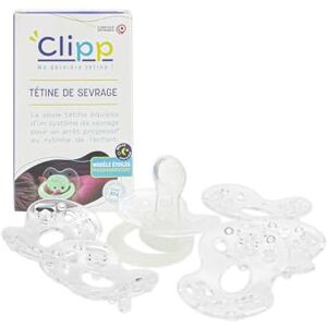 CLIPP Kit Tétine de Sevrage Phosphorescente + 5 Collerettes pour Arrêt Progressif + Notice Sevrage par Paliers, Facile et en Douceur Dispositif Breveté Fabriqué en France À Partir de 2 Ans - Publicité CLIPP Kit Tétine de Sevrage Phosphorescente + 5 Collerettes pour Arrêt Progressif + Notice Sevrage par Paliers, Facile et en Douceur Dispositif Breveté Fabriqué en France À Partir de 2 Ans - Publicité