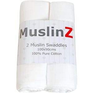 MuslinZ Lot haute qualité X- Grande bébé carrés de mousseline (Blanc, Lot de 2 Langes), emballages, réception de la couverture - Publicité MuslinZ Lot haute qualité X- Grande bébé carrés de mousseline (Blanc, Lot de 2 Langes), emballages, réception de la couverture - Publicité