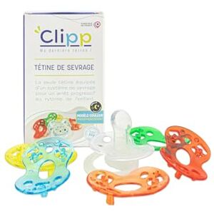 CLIPP Kit , Tétine de Sevrage Couleur- 5 Collerettes pour Arrêt Progressif Sevrage de la Tétine par Paliers, Facile et en Douceur A Partir de 2 Ans - Publicité CLIPP Kit , Tétine de Sevrage Couleur- 5 Collerettes pour Arrêt Progressif Sevrage de la Tétine par Paliers, Facile et en Douceur A Partir de 2 Ans - Publicité