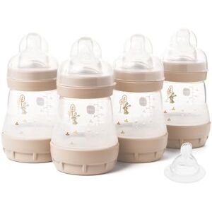 MAM Easy Start Lot de 4 biberons anti-coliques auto-stérilisants à débit lent Taille 1 + 1 tétine à débit moyen Taille 2 Unisexe - Publicité MAM Easy Start Lot de 4 biberons anti-coliques auto-stérilisants à débit lent Taille 1 + 1 tétine à débit moyen Taille 2 Unisexe - Publicité