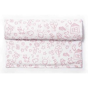 Ti TIN Lange en Mousseline pour Bébé, 125x125 cm 100% Coton Lange Gaz Doux, Léger et Multifonction Motif Famille Couleur Blanc et Rose 100gr/m² - Publicité Ti TIN Lange en Mousseline pour Bébé, 125x125 cm 100% Coton Lange Gaz Doux, Léger et Multifonction Motif Famille Couleur Blanc et Rose 100gr/m² - Publicité