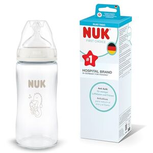 Nuk First Choice Biberon 0+ mois 240 ml Biberon anti-colique Verre Indicateur de contrôle de la température Hippocampe Lot de 1 - Publicité Nuk First Choice Biberon 0+ mois 240 ml Biberon anti-colique Verre Indicateur de contrôle de la température Hippocampe Lot de 1 - Publicité