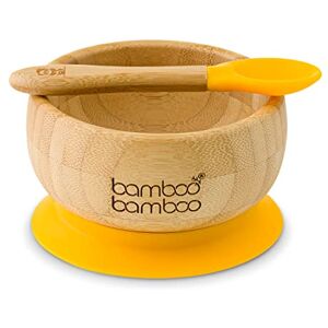 bamboo bamboo Ensemble Bols de Sevrage et Cuillères pour Bébés Avec Anneau d’aspiration en Silicone, Bols pour Tout-petits avec Cuillère pour Bébés à partir de 6 mois (Jaune) - Publicité bamboo bamboo Ensemble Bols de Sevrage et Cuillères pour Bébés Avec Anneau d’aspiration en Silicone, Bols pour Tout-petits avec Cuillère pour Bébés à partir de 6 mois (Jaune) - Publicité