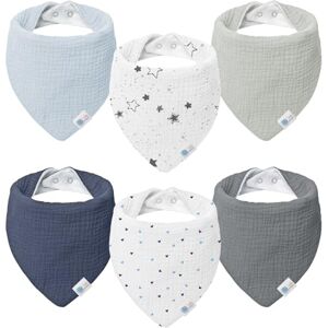 lulumoon Bavoirs Bébé pour Nouveau-nés: 100% Mousseline Haute Absorbance Coton Bavoir bandana bebe pour Garçons et Filles (6 pièces, Étoiles) - Publicité lulumoon Bavoirs Bébé pour Nouveau-nés: 100% Mousseline Haute Absorbance Coton Bavoir bandana bebe pour Garçons et Filles (6 pièces, Étoiles) - Publicité