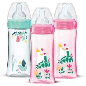 Dodie Lot de 3 Biberons Anti-Coliques Tétines Rondes 330ml +6 mois 3 vitesses Débit 3 Rose et vert - Publicité Dodie Lot de 3 Biberons Anti-Coliques Tétines Rondes 330ml +6 mois 3 vitesses Débit 3 Rose et vert - Publicité