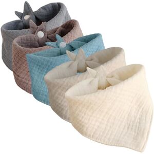 Maykafay Lot de 5 Bavoirs Bébé, Mousseline Foulard Bavoirs Bebe Réglables Doux Pour Garçons et Filles, Couleur Foncée - Publicité Maykafay Lot de 5 Bavoirs Bébé, Mousseline Foulard Bavoirs Bebe Réglables Doux Pour Garçons et Filles, Couleur Foncée - Publicité