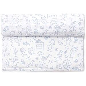 Ti TIN Lange en Mousseline pour Bébé, 125x125 cm 100% Coton Lange Gaz Doux, Léger et Multifonction Motif Famille Couleur Blanc et Bleu 100gr/m² - Publicité Ti TIN Lange en Mousseline pour Bébé, 125x125 cm 100% Coton Lange Gaz Doux, Léger et Multifonction Motif Famille Couleur Blanc et Bleu 100gr/m² - Publicité