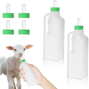 WIYETY 2 Pièces Biberon Agneau: Biberon de Chèvre avec 4 Tétine, Bouteille de Lait d'agneau avec Poignée, 850 ML - Publicité WIYETY 2 Pièces Biberon Agneau: Biberon de Chèvre avec 4 Tétine, Bouteille de Lait d'agneau avec Poignée, 850 ML - Publicité