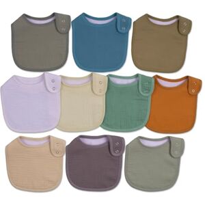 Maiwamita Lot de 10 bavoirs en mousseline de coton doux et absorbant pour bébé garçon et fille pour la dentition et la bave, multicolore 1, Taille Unique - Publicité Maiwamita Lot de 10 bavoirs en mousseline de coton doux et absorbant pour bébé garçon et fille pour la dentition et la bave, multicolore 1, Taille Unique - Publicité