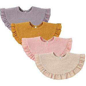 Nishine 4 pcs Bavettes en mousseline pour bébé Bavettes en coton rotatives à 360 degrés Bavettes de dentition pour garçon fille(Set jaune) - Publicité Nishine 4 pcs Bavettes en mousseline pour bébé Bavettes en coton rotatives à 360 degrés Bavettes de dentition pour garçon fille(Set jaune) - Publicité