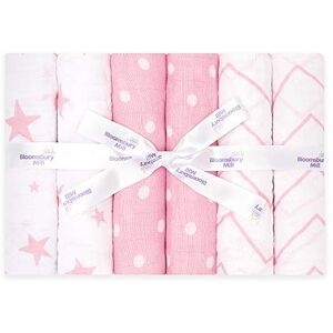 Bloomsbury Mill Lange Bebe Lot de 6-70x70cm 100% Pur Coton Biologique Carrés de Mousseline Super Doux Cadeau Naissance pour Garçon et Filles Bébé Naissance Rose et Blanc - Publicité Bloomsbury Mill Lange Bebe Lot de 6-70x70cm 100% Pur Coton Biologique Carrés de Mousseline Super Doux Cadeau Naissance pour Garçon et Filles Bébé Naissance Rose et Blanc - Publicité