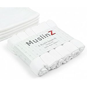 MuslinZ Carrés de Mousseline pour bébé 100% Coton de Haute qualité 70x70cms (Blanc, 6 Pack)… - Publicité MuslinZ Carrés de Mousseline pour bébé 100% Coton de Haute qualité 70x70cms (Blanc, 6 Pack)… - Publicité