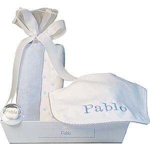 BebeDeParis Cadeau Pour Nouveau-Né Tétine Personnalisée, Bavoir Pour Nouveau-Né avec Prénom et 2 Mousselines en Coton Bleu - Publicité BebeDeParis Cadeau Pour Nouveau-Né Tétine Personnalisée, Bavoir Pour Nouveau-Né avec Prénom et 2 Mousselines en Coton Bleu - Publicité