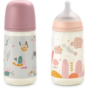 Suavinex , Lot 2 Biberons 270 ml. Biberon avec Tétine Symétrique SX Pro en Silicone à Débit Moyen (M). Avec Valve Anti-Colique. Silicone Fin Ultra-Doux. Pour Bébés, +3 Mois, Rose - Publicité Suavinex , Lot 2 Biberons 270 ml. Biberon avec Tétine Symétrique SX Pro en Silicone à Débit Moyen (M). Avec Valve Anti-Colique. Silicone Fin Ultra-Doux. Pour Bébés, +3 Mois, Rose - Publicité