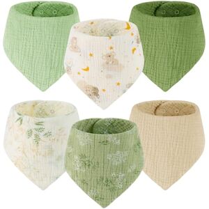 Yukkidds Bavoirs Bébé Naissance 6 Pièces Bandana en Mousseline Douce et Hautement Absorbante Réglables pour Nouveau-Né Garçons et Filles Feuille Verte - Publicité Yukkidds Bavoirs Bébé Naissance 6 Pièces Bandana en Mousseline Douce et Hautement Absorbante Réglables pour Nouveau-Né Garçons et Filles Feuille Verte - Publicité