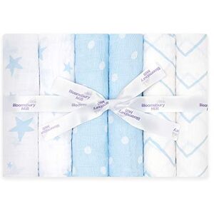 Bloomsbury Mill Lange Bebe Lot de 6-70x70cm 100% Pur Coton Biologique Carrés de Mousseline Super Doux Cadeau Naissance pour Garçon et Filles Bébé Naissance Bleu et Blanc - Publicité Bloomsbury Mill Lange Bebe Lot de 6-70x70cm 100% Pur Coton Biologique Carrés de Mousseline Super Doux Cadeau Naissance pour Garçon et Filles Bébé Naissance Bleu et Blanc - Publicité
