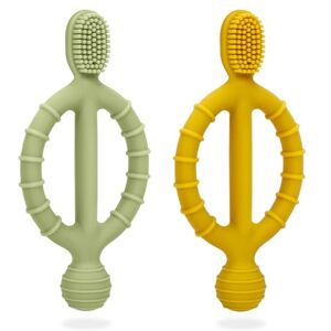 CLDY Anneau de dentition pour bébé, Brosses à Dents en Silicone pour Bébé Jouet à mâcher pour bébé Sans Bpa Pour stimuler et masser les gencives douloureuses, Pour Garçons et Filles de 3 mois et plus - Publicité CLDY Anneau de dentition pour bébé, Brosses à Dents en Silicone pour Bébé Jouet à mâcher pour bébé Sans Bpa Pour stimuler et masser les gencives douloureuses, Pour Garçons et Filles de 3 mois et plus - Publicité