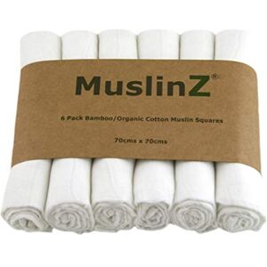 MuslinZ de luxe en bambou/coton bio en mousseline carrés (70 cm, Blanc, Lot de 6) - Publicité MuslinZ de luxe en bambou/coton bio en mousseline carrés (70 cm, Blanc, Lot de 6) - Publicité