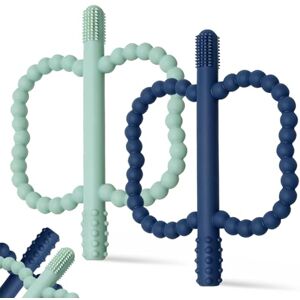 JoyPlus Anneau de Dentition pour Bébé, Brosses à Dents en Silicone pour Bébé, Jouet de Dentition pour Bébé Ensemble Anneaux de Dentition Doux sans BPA pour Stimuler et Masser les Gencives Douloureuses - Publicité JoyPlus Anneau de Dentition pour Bébé, Brosses à Dents en Silicone pour Bébé, Jouet de Dentition pour Bébé Ensemble Anneaux de Dentition Doux sans BPA pour Stimuler et Masser les Gencives Douloureuses - Publicité