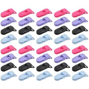 Licsaliwe Ensemble d'attache-sucette en plastique, 50 pièces, porte-sucette à pression, porte- pour bébés factices, pinces à bavoir et artisanat de bricolage - Publicité Licsaliwe Ensemble d'attache-sucette en plastique, 50 pièces, porte-sucette à pression, porte- pour bébés factices, pinces à bavoir et artisanat de bricolage - Publicité