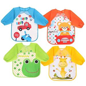 Vicloon Bavoir Etanche à Manches Longues, 4pcs Tablier d'Alimentation de Jeu et de Peinture, Imperméable Unisexe pour Bébé de 6 Mois à 3 Ans (Bleu-Orange-Jaune-Vert) - Publicité Vicloon Bavoir Etanche à Manches Longues, 4pcs Tablier d'Alimentation de Jeu et de Peinture, Imperméable Unisexe pour Bébé de 6 Mois à 3 Ans (Bleu-Orange-Jaune-Vert) - Publicité